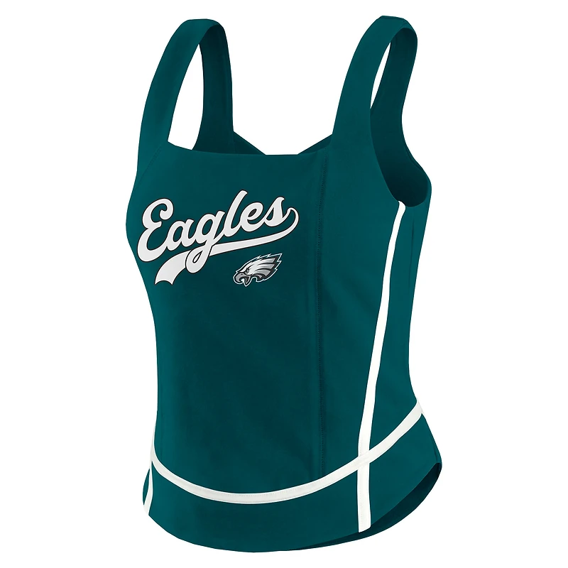 Débardeur à col carré vert nuit Philadelphia Eagles pour femme WEAR by Erin Andrews