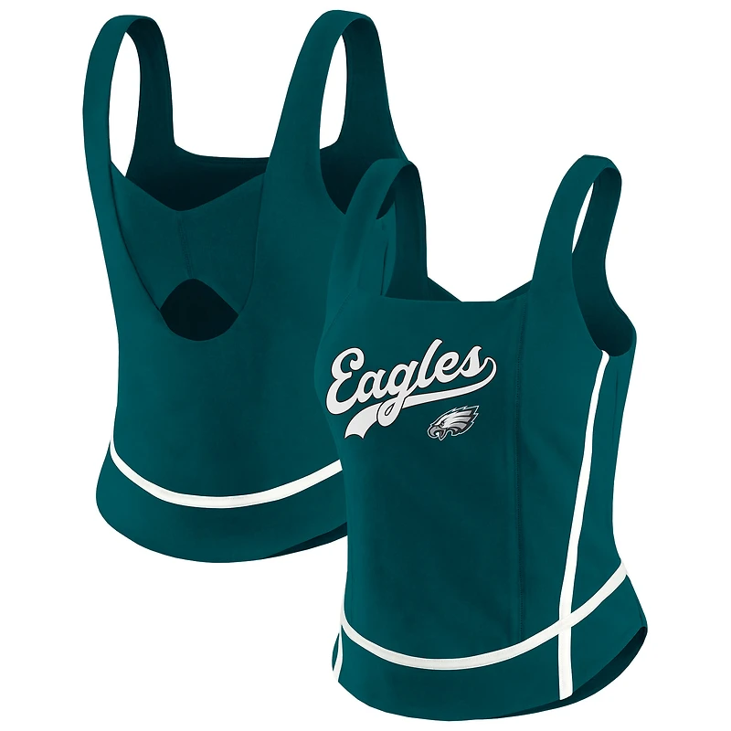 Débardeur à col carré vert nuit Philadelphia Eagles pour femme WEAR by Erin Andrews