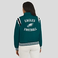 Women's WEAR by Erin Andrews Midnight Green Philadelphia Eagles Varsity Lightweight Full-Snap Jacket