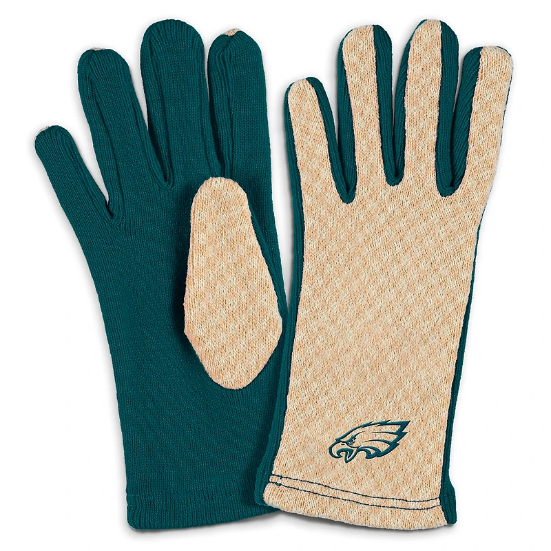 Ensemble écharpe et gants à micro-carreaux ton sur ton pour femme WEAR by Erin Andrews des Philadelphia Eagles