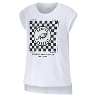 Débardeur à carreaux blanc Philadelphia Eagles pour femme WEAR by Erin Andrews