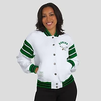 Women's WEAR by Erin Andrews White Philadelphia Eagles Full-Snap Fleece Sweatshirt Jacket
