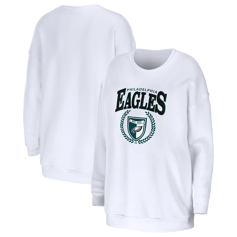 Sweat-shirt oversize blanc Philadelphia Eagles pour femme de la marque WEAR by Erin Andrews