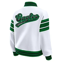 Women's WEAR by Erin Andrews White Philadelphia Eagles Plus Full-Snap Fleece Sweatshirt Jacket