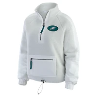 Veste polaire demi-zip blanche Philadelphia Eagles de la marque WEAR by Erin Andrews pour femme
