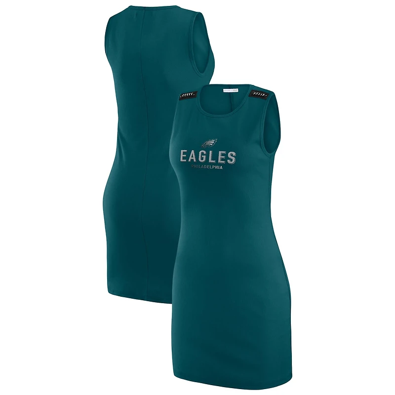 Women's WEAR by Erin Andrews x Gracie Hunt Green Philadelphia Eagles Ribbed Tank Dress