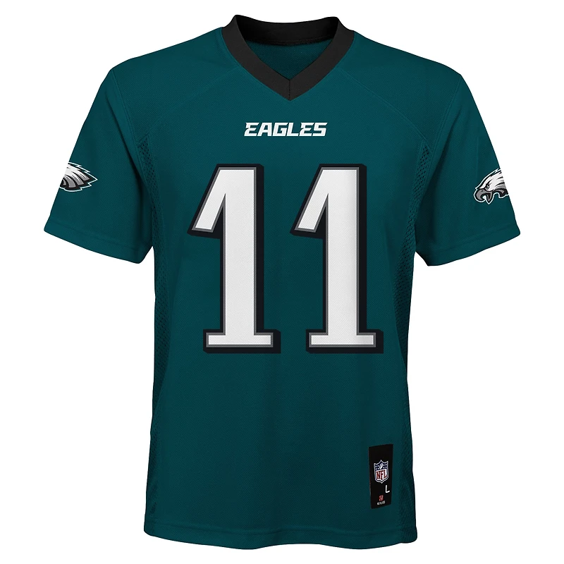 Maillot de joueur réplique vert nuit A.J. Brown des Philadelphia Eagles pour jeunes