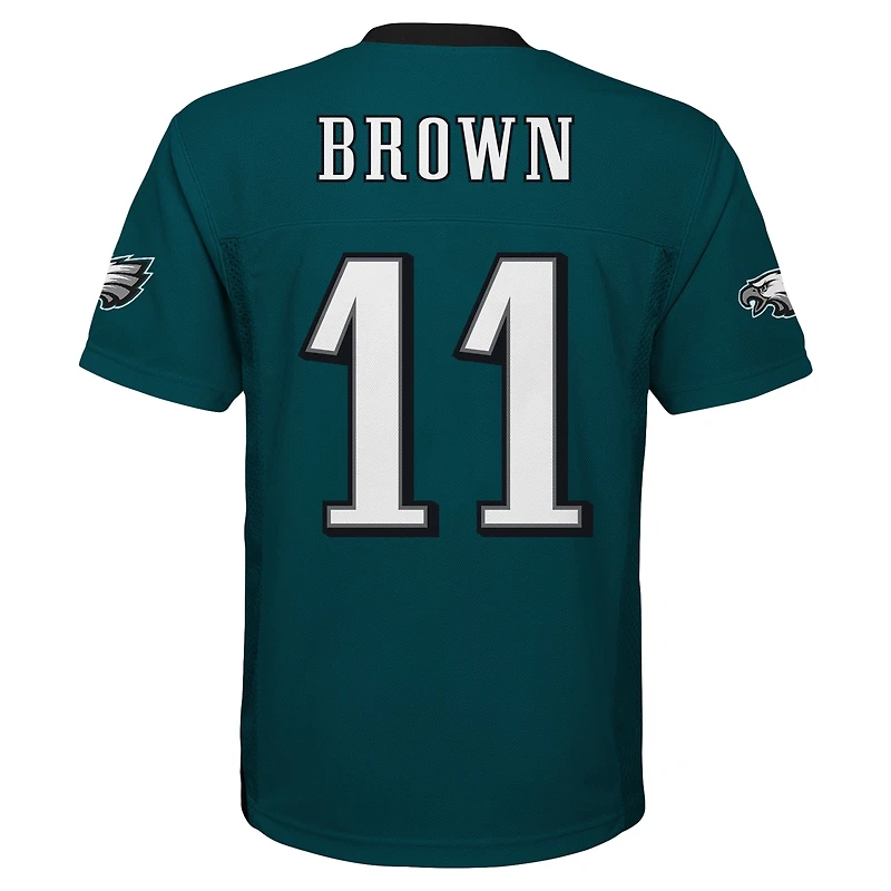 Maillot de joueur réplique vert nuit A.J. Brown des Philadelphia Eagles pour jeunes