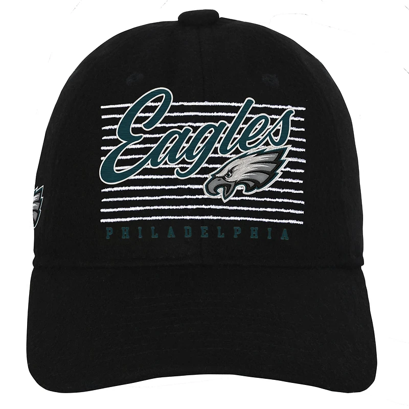 Youth Black Philadelphia Eagles Retro Wooly Adjustable Hat