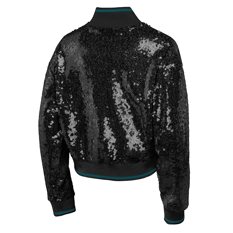 Veste à paillettes Glam Squad noire pour jeune fille Outerstuff des Philadelphia Eagles