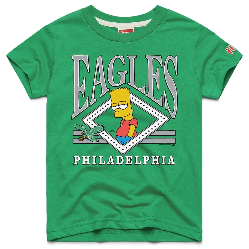 T-shirt tri-blend vert Kelly des Philadelphia Eagles, hommage jeunesse x Les Simpson