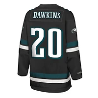 Youth Mitchell & Ness Brian Dawkins Black Philadelphia Eagles Hockey Fashion Jersey