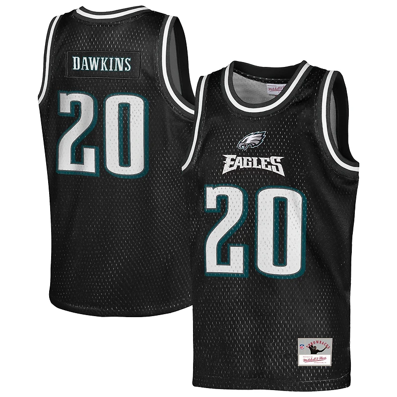 Maillot de basket-ball NFL noir à la mode pour jeune Mitchell & Ness Brian Dawkins, joueur retraité des Philadelphia Eagles