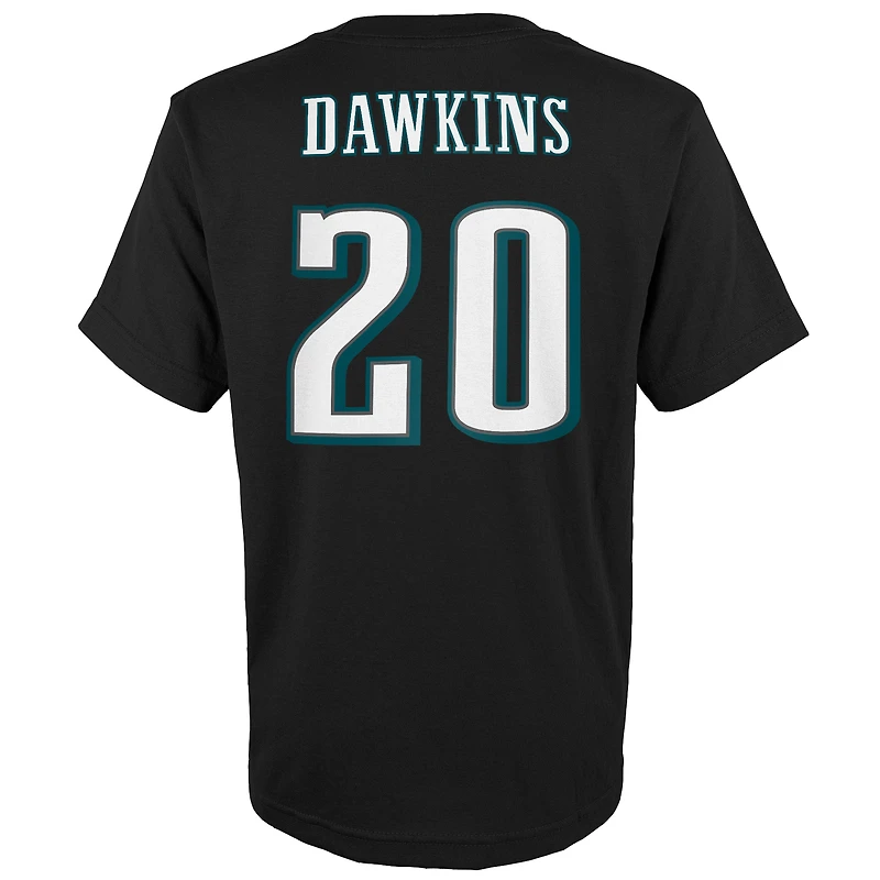 T-shirt noir avec nom et numéro de joueur rétro retraité Mitchell & Ness Brian Dawkins des Eagles Philadelphie