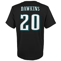 T-shirt noir avec nom et numéro de joueur rétro retraité Mitchell & Ness Brian Dawkins des Eagles Philadelphie