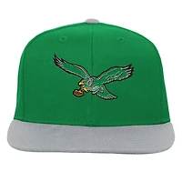 Youth Mitchell & Ness Kelly Green Philadelphia Eagles Team Two-Tone Snapback Hat