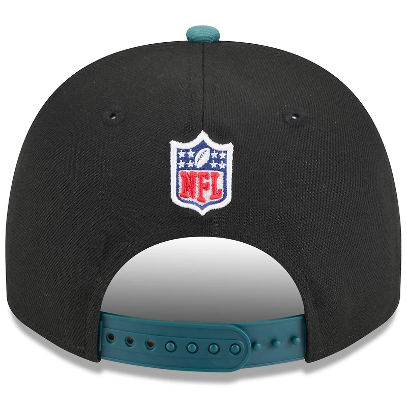 Youth New Era  Black/Midnight Green Philadelphia Eagles 2025 NFL Draft A-Frame 9FIFTY Snapback Hat
