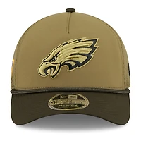 Youth New Era  Green/Dark Green Philadelphia Eagles 2025 Salute to Service 9FORTY A-Frame Adjustable Hat