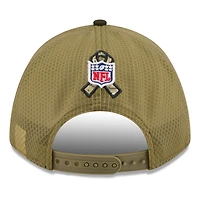 Casquette ajustable 9FORTY A-Frame verte/vert foncé Philadelphia Eagles 2025 Salute to Service pour jeunes New Era