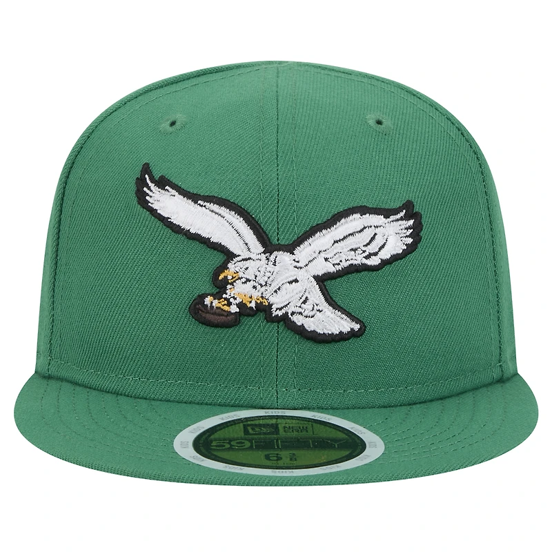 Youth New Era  Kelly Green Philadelphia Eagles Main 59FIFTY Fitted Hat