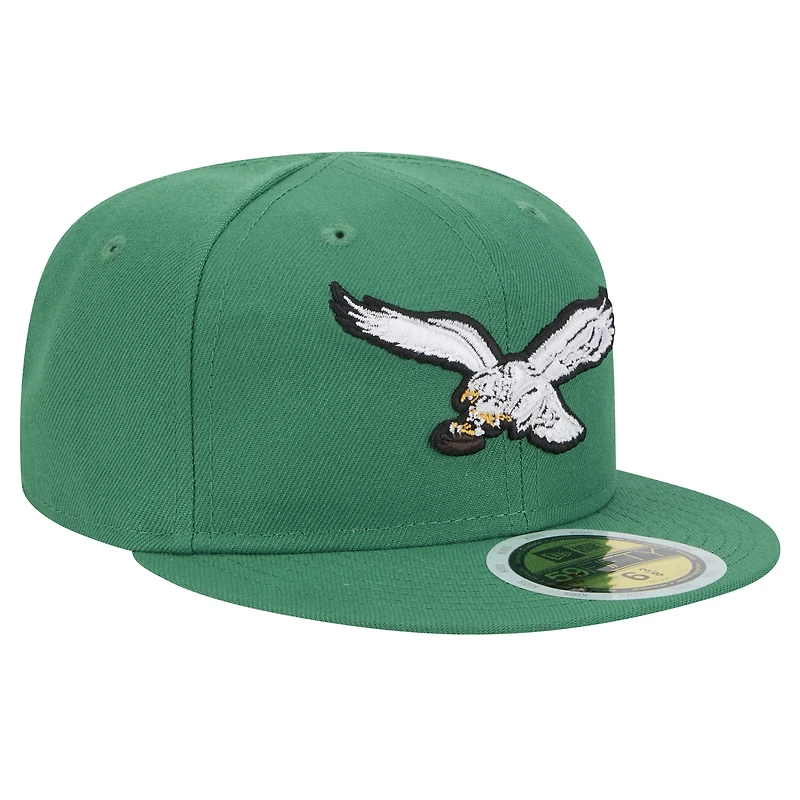 Youth New Era  Kelly Green Philadelphia Eagles Main 59FIFTY Fitted Hat