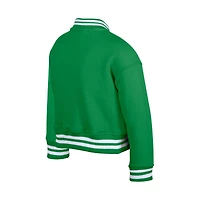 Veste polaire à boutons-pression en chenille appliquée rétro New Era vert Kelly des Philadelphia Eagles