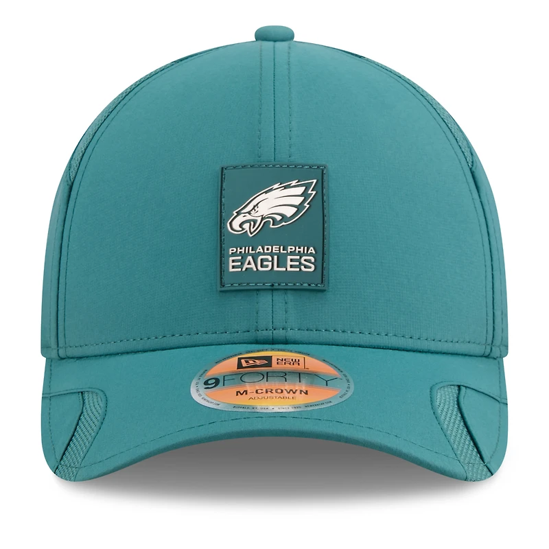 Youth New Era Midnight Green Philadelphia Eagles 2025 Sideline  M-Crown 9FORTY Adjustable Hat