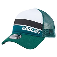 Casquette ajustable 9FORTY A-Frame Trucker à blocs de couleurs pour jeunes New Era Midnight Green Philadelphia Eagles Sport Night