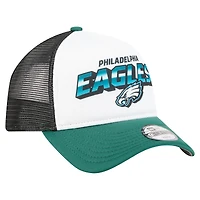 Casquette ajustable New Era blanche/verte Philadelphia Eagles Streak 9FORTY A-Frame pour jeune