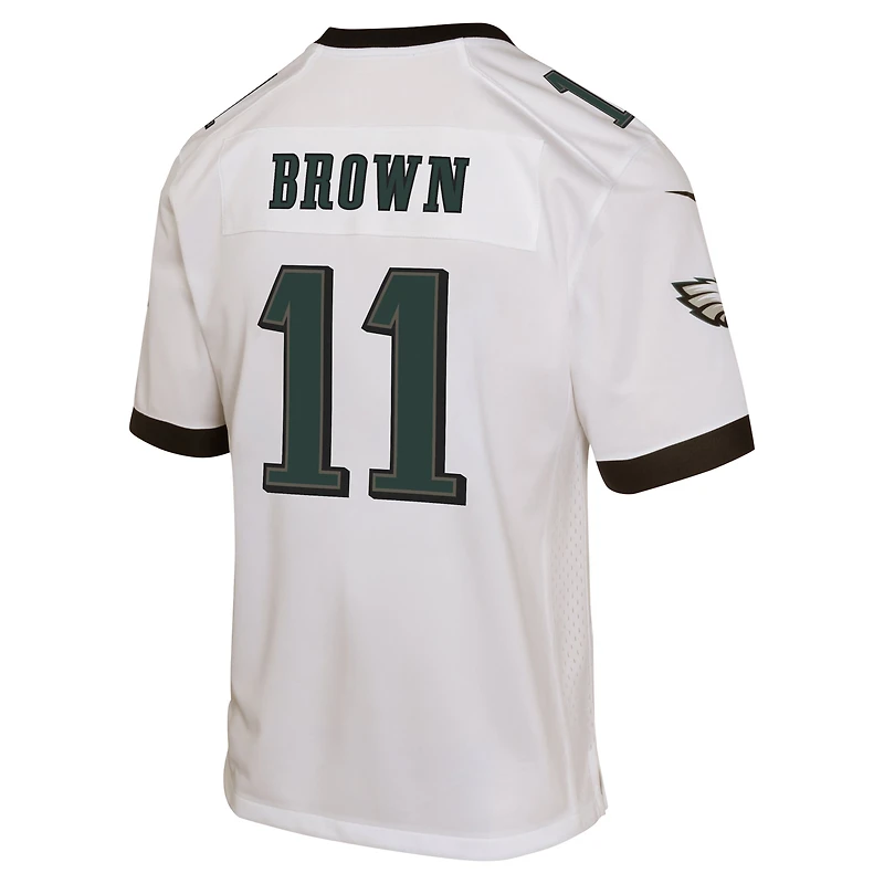 Nike A.J. pour jeunes Maillot de match marron et blanc des Eagles Philadelphie