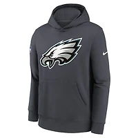 Sweat à capuche Nike Anthracite Philadelphia Eagles 2025 Sideline Club Fleece pour jeune