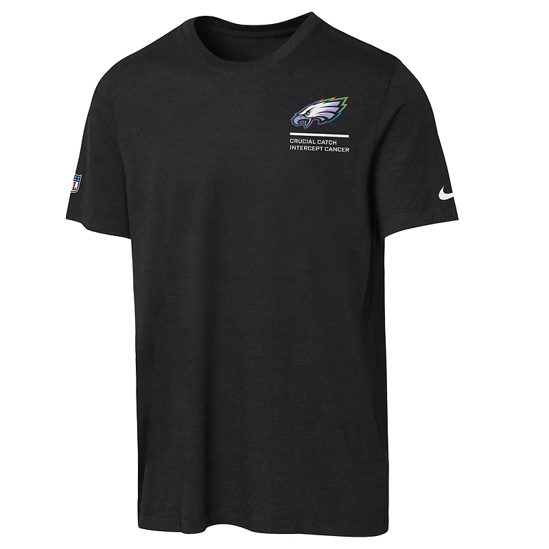 T-shirt Nike noir Philadelphia Eagles 2025 NFL Crucial Catch Tri-Blend Dri-FIT pour jeune