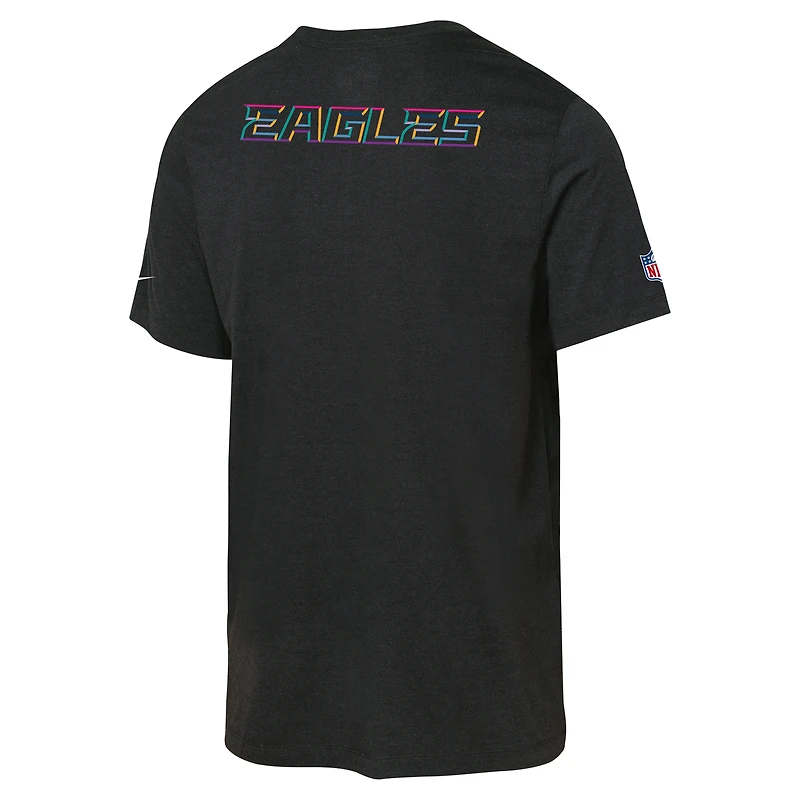 T-shirt Nike noir Philadelphia Eagles 2025 NFL Crucial Catch Tri-Blend Dri-FIT pour jeune