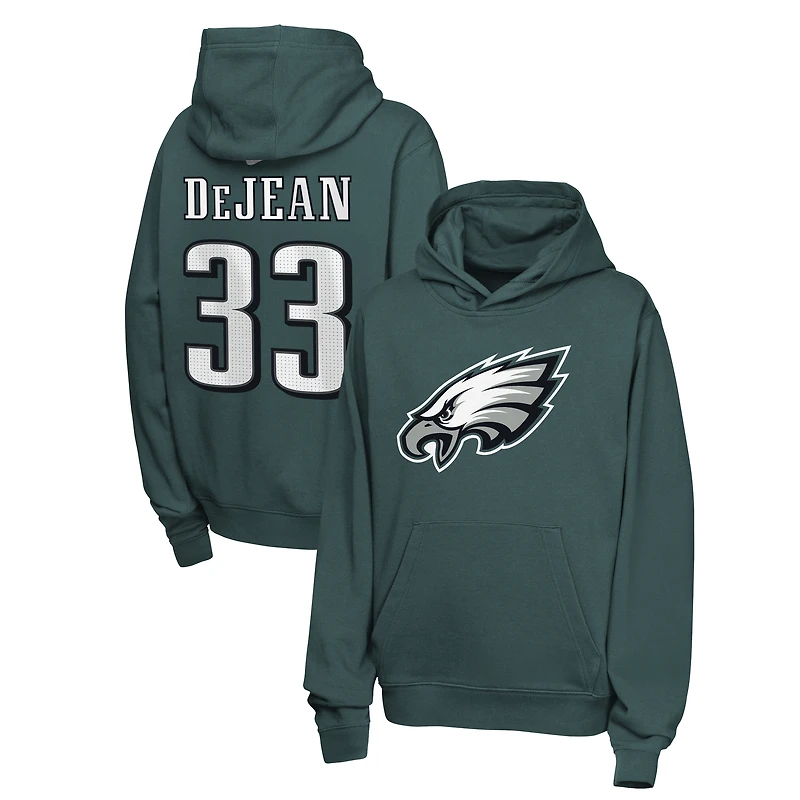 Youth Nike Cooper DeJean Midnight Green Philadelphia Eagles Name & Number Club Fleece Hoodie