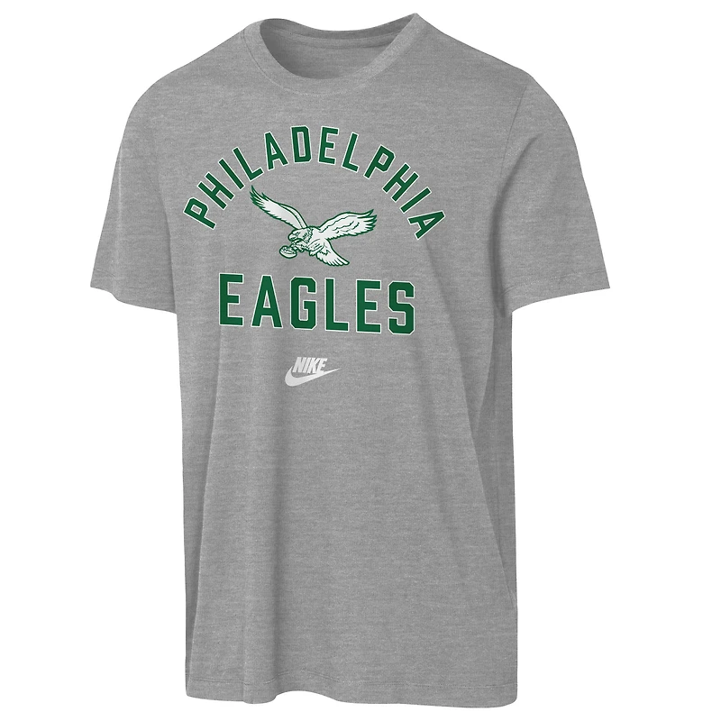 T-shirt Nike Rewind Tri-Blend gris chiné foncé pour jeune des Philadelphia Eagles
