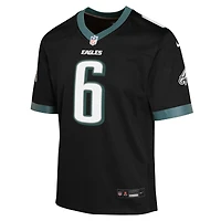 Maillot de match alternatif Nike DeVonta Smith noir pour jeunes des Eagles Philadelphie