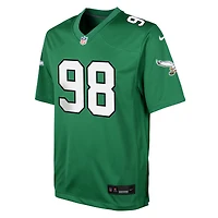 Maillot de match Nike vert Jalen Carter Kelly des Eagles Philadelphie pour jeune