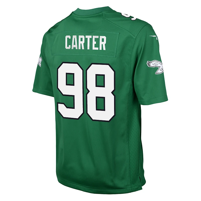 Maillot de match Nike vert Jalen Carter Kelly des Eagles Philadelphie pour jeune