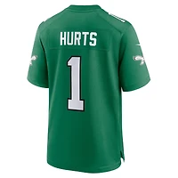 Maillot de match Nike Jalen Hurts Kelly Green des Philadelphia Eagles pour jeunes