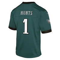 Maillot de match Nike Jalen Hurts Midnight Green des Philadelphia Eagles pour jeunes