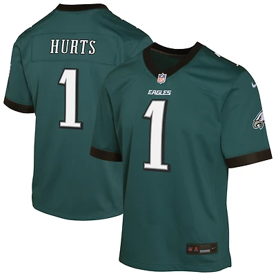 Maillot de match Nike Jalen Hurts Midnight Green des Philadelphia Eagles pour jeunes