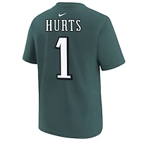 Youth Nike Jalen Hurts Midnight Green Philadelphia Eagles Super Bowl LIX Player Name & Number T-Shirt