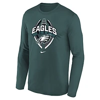 Youth Nike  Midnight Green Philadelphia Eagles Primetime Legend Icon Long Sleeve Performance T-Shirt