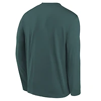Youth Nike  Midnight Green Philadelphia Eagles Primetime Legend Icon Long Sleeve Performance T-Shirt