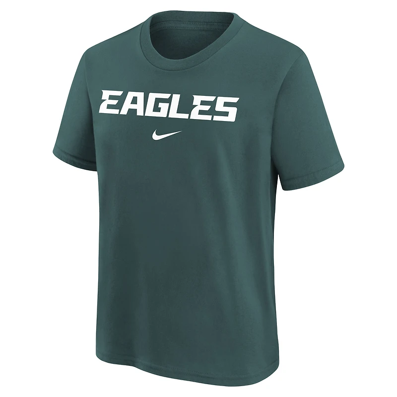 Youth Nike Midnight Green Philadelphia Eagles Team Wordmark T-Shirt