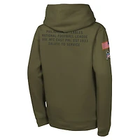 Youth Nike Olive Philadelphia Eagles 2025 Salute to Service Club Fleece Hoodie