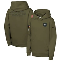 Youth Nike Olive Philadelphia Eagles 2025 Salute to Service Club Fleece Hoodie