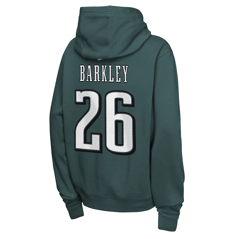 Youth Nike Saquon Barkley Midnight Green Philadelphia Eagles Name & Number Club Fleece Hoodie