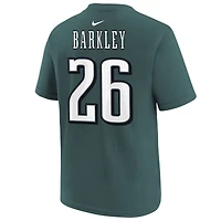 Youth Nike Saquon Barkley Midnight Green Philadelphia Eagles Super Bowl LIX Player Name & Number T-Shirt