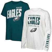 Ensemble de t-shirts the Mix vert nuit des Philadelphia Eagles pour jeunes Outerstuff